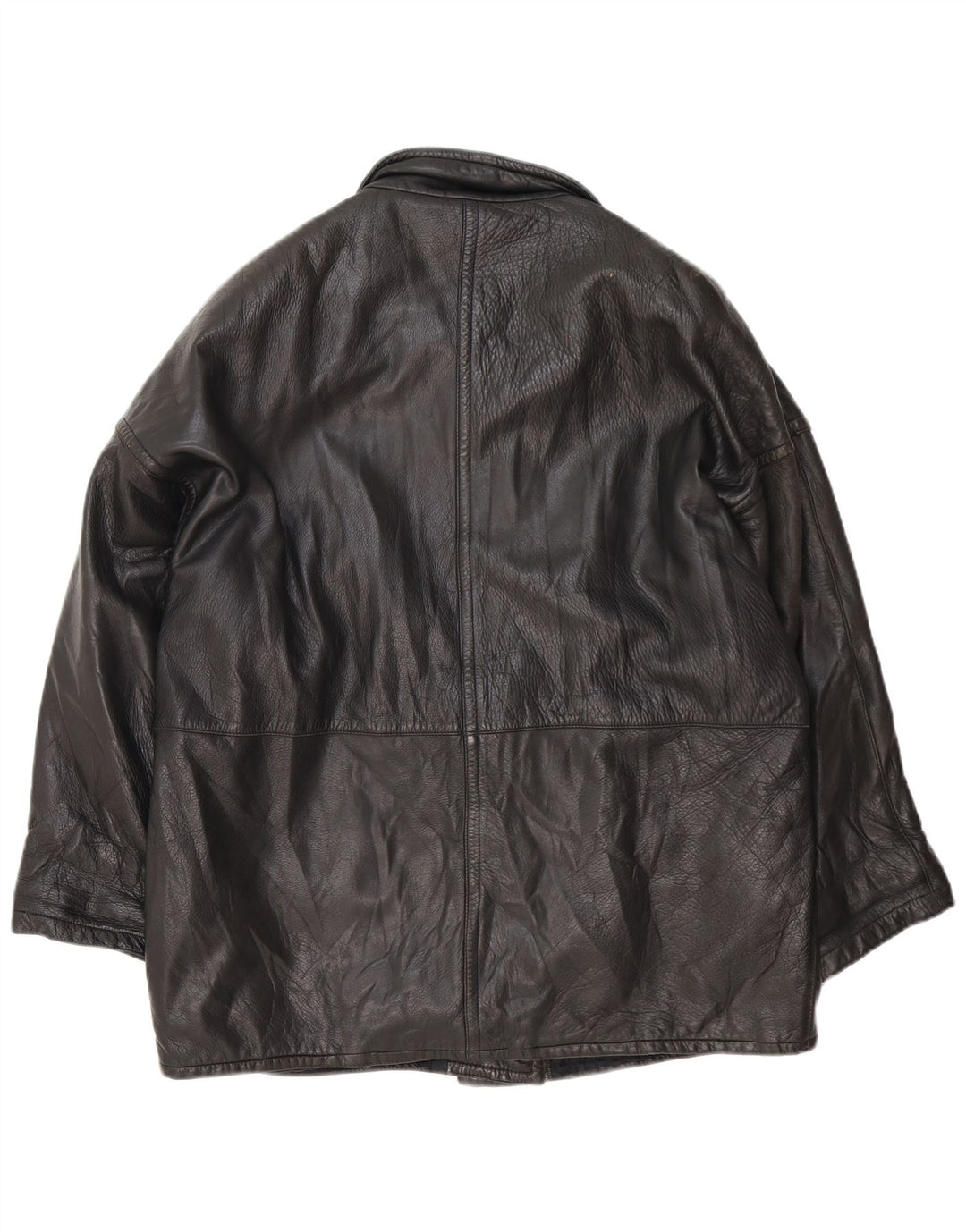 veste en cuir femme vintage UK 18 XL Noir