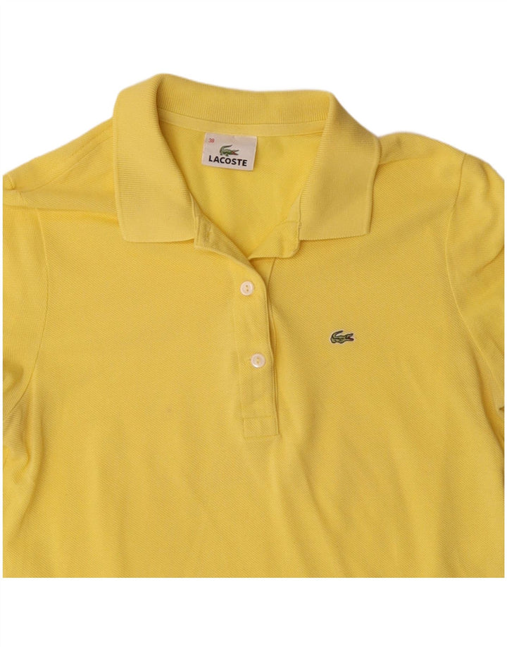 Lacoste Polo Femme Taille 38 Coton Jaune Moyen