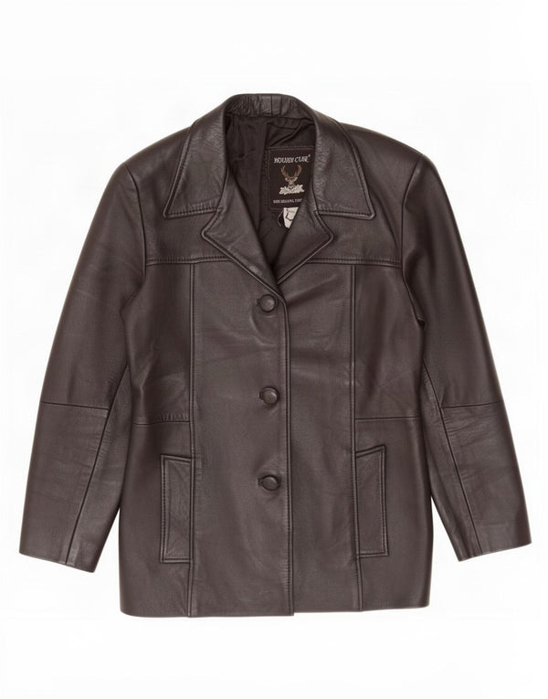 Houidi Cuir Veste en cuir pour femme US 2 XS Noir