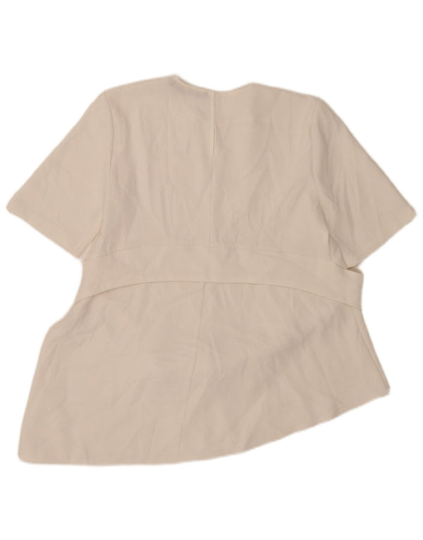 Zara Womens Asymmetric Blouse Top UK 12 Medium White Polyester