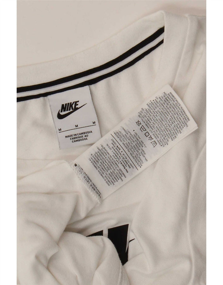 Nike T-shirt graphique pour femme UK 14 Polyester blanc moyen