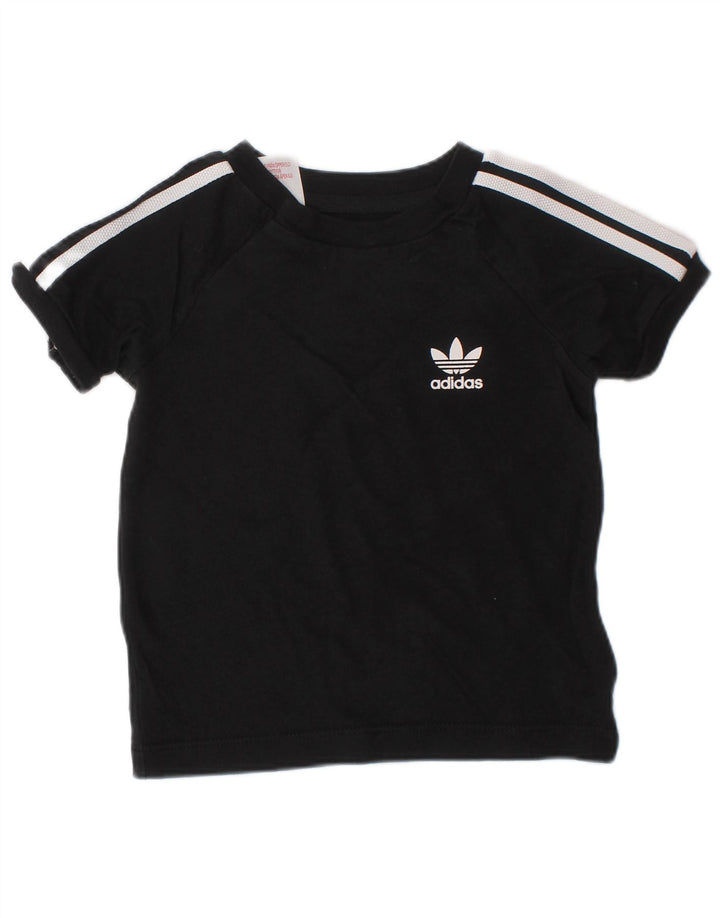 ADIDAS T-Shirt Bébé Garçon 6-9 Mois Noir Coton