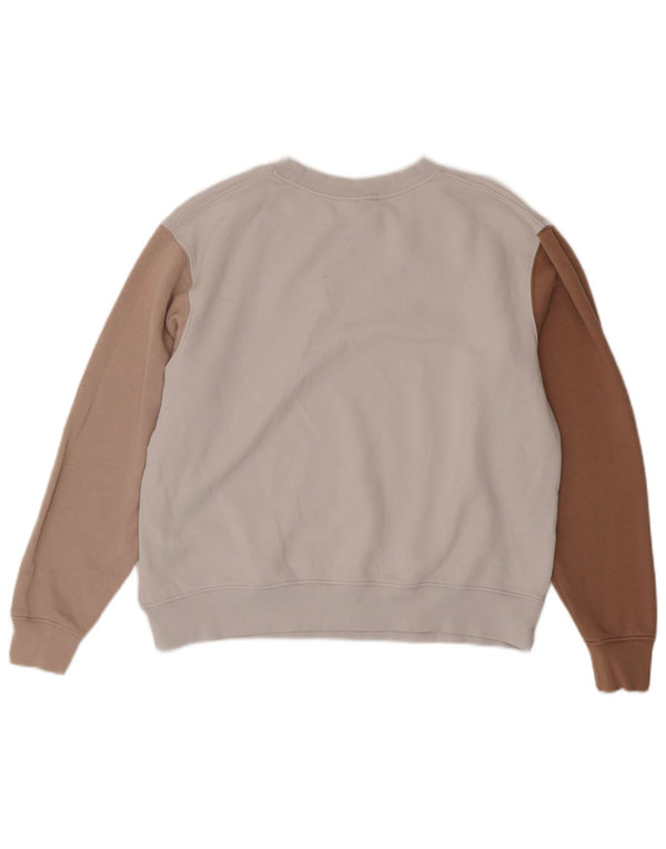 Nike Sweat-shirt surdimensionné pour femme UK 14 Medium Blanc Colourblock