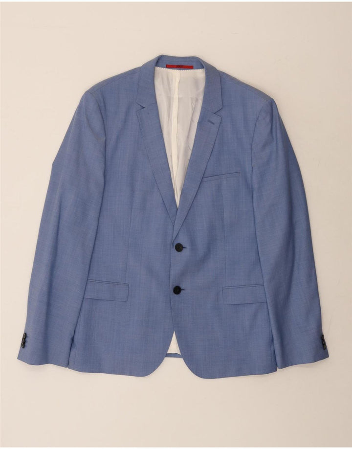 Hugo Boss Veste blazer à 2 boutons pour homme IT 54 2XL Bleu laine