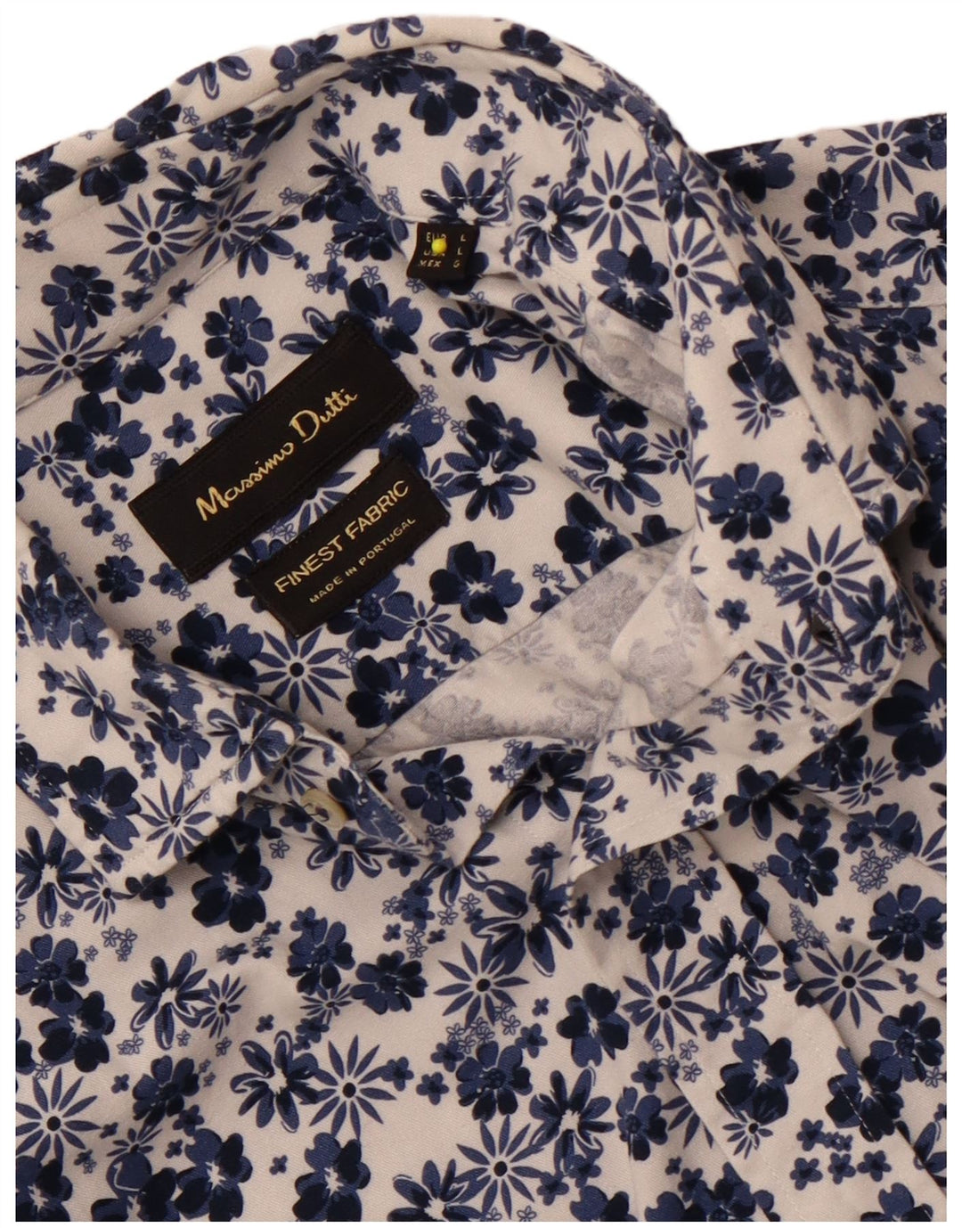 Massimo Dutti Chemise Homme Large Bleu Marine Floral