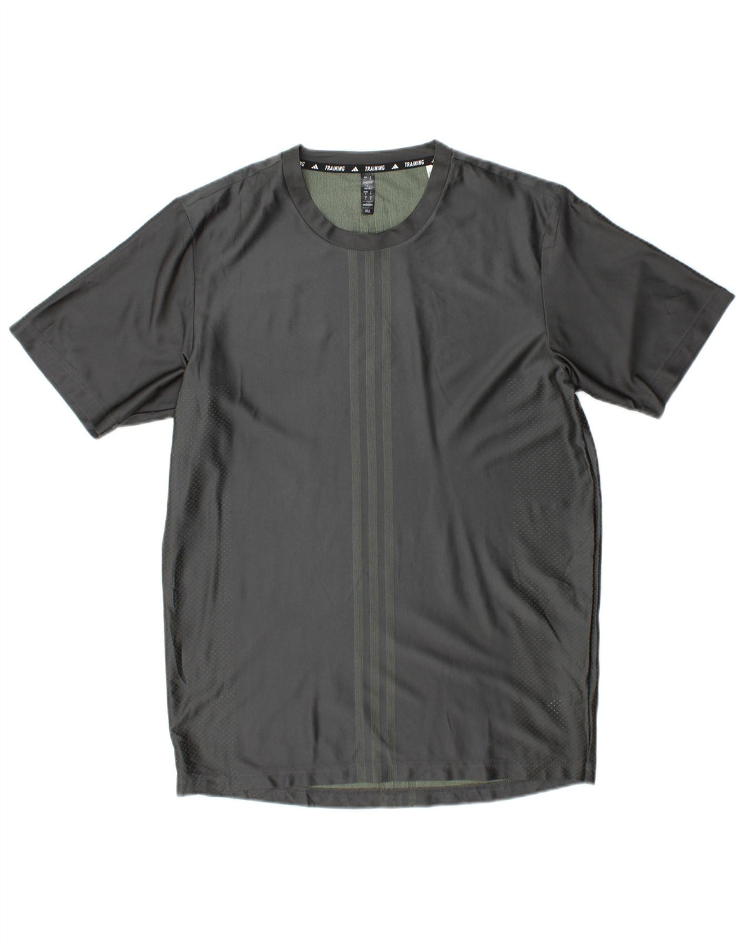 Adidas Homme Aeroready T-Shirt Top Gris Moyen Rayé Polyester