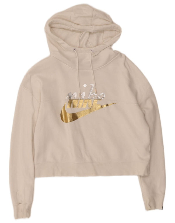 Nike Pull à capuche surdimensionné pour femme UK 6 XS Blanc