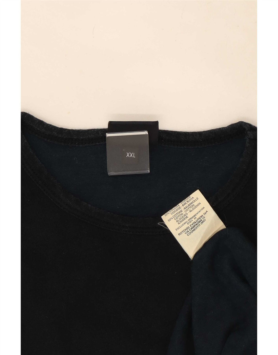 Trussardi Jeans Haut à manches longues 2XL Noir Viscose Homme