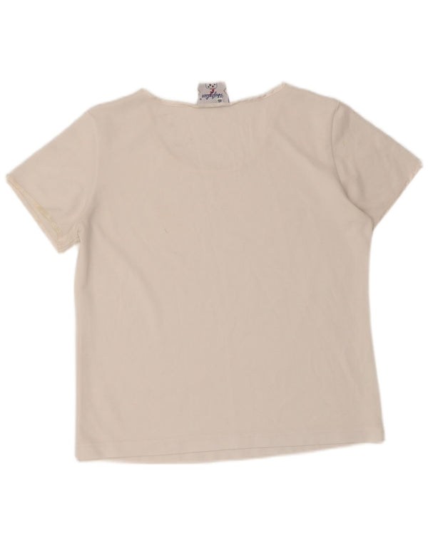 AUSTRALIAN L'ALPINA T-Shirt Femme Top IT 46 Large Blanc Polyester