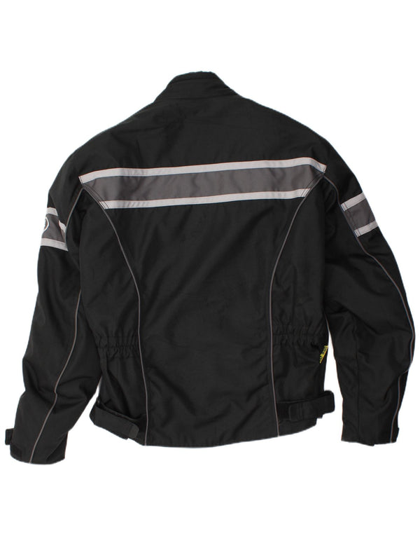 vintage Mens Racer Jacket UK 42 XL Noir Rayé