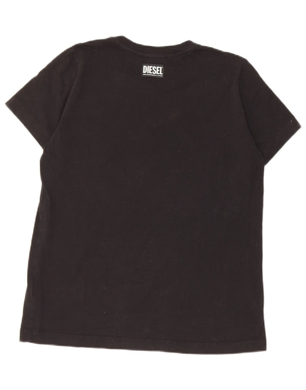 Diesel T-shirt graphique pour femme UK 10 Small Noir Coton