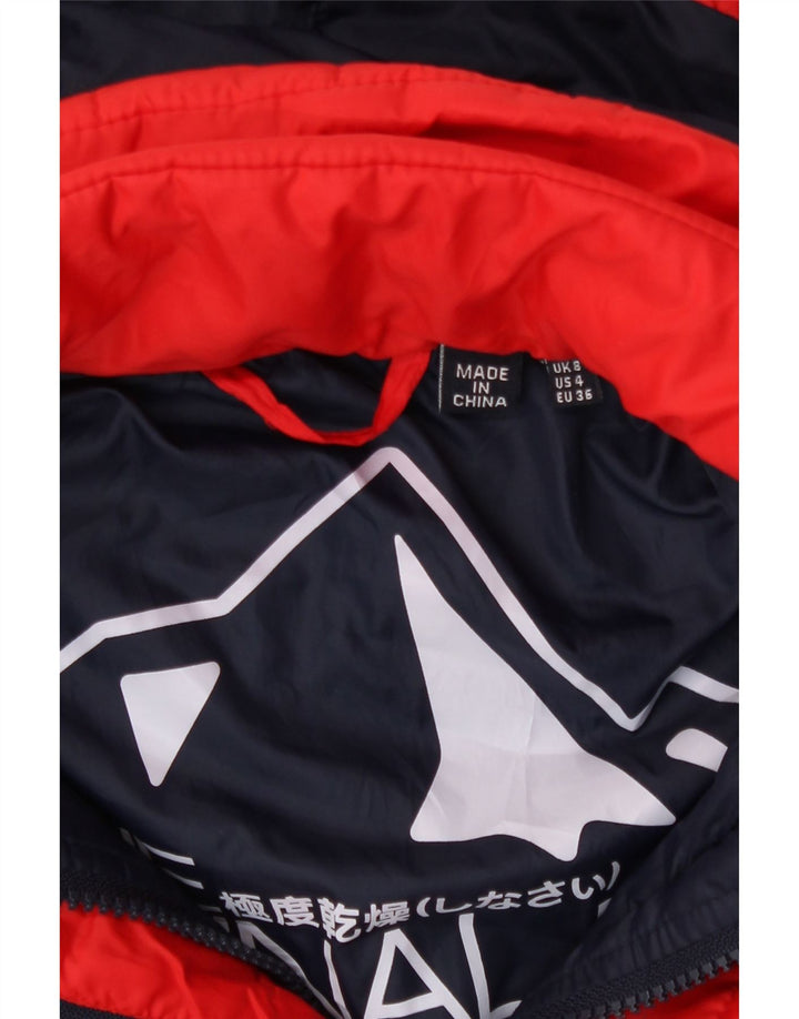 Superdry Veste matelassée à capuche pour femme UK 8 Small Rouge Polyester