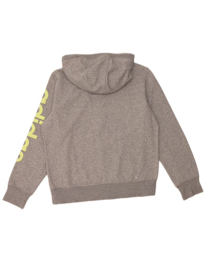 ADIDAS Pull à capuche zippé Climalite Graphic pour femme UK 16/18 Grand Gris
