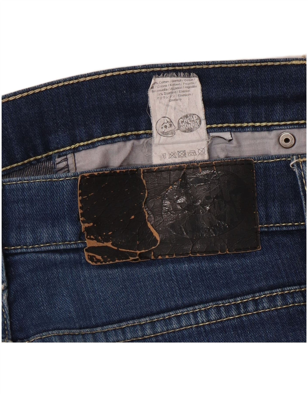 CHEAP MONDAY Jean Slim Femme W32 L33 Bleu Coton