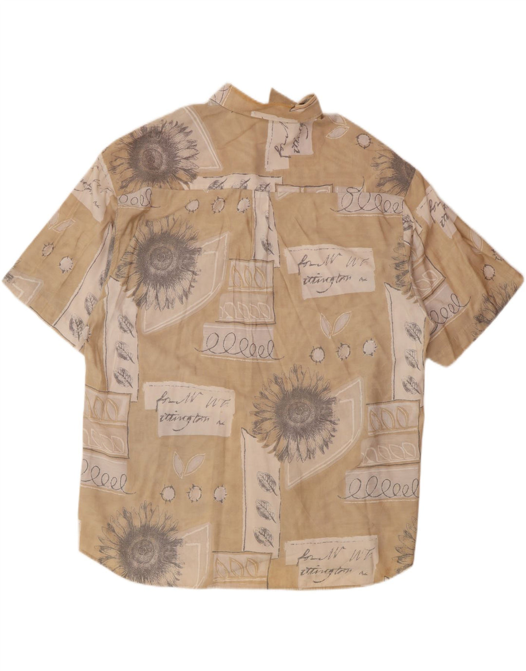 VIA CORTESA Chemise à manches courtes pour homme Taille 43/44 XL Beige Patchwork