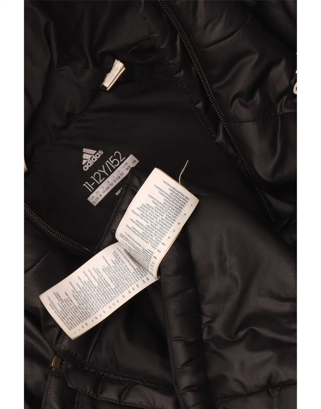 Veste matelassée à capuche Adidas Garçon 11-12 ans Noir Polyester