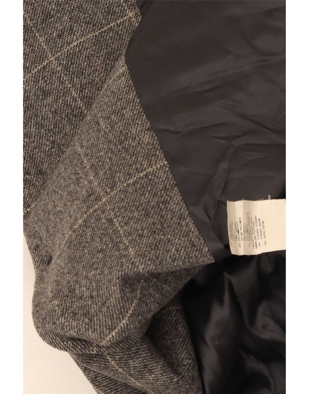 Armani Collezioni Veste blazer à 3 boutons pour femme IT 50 XL en laine à carreaux gris