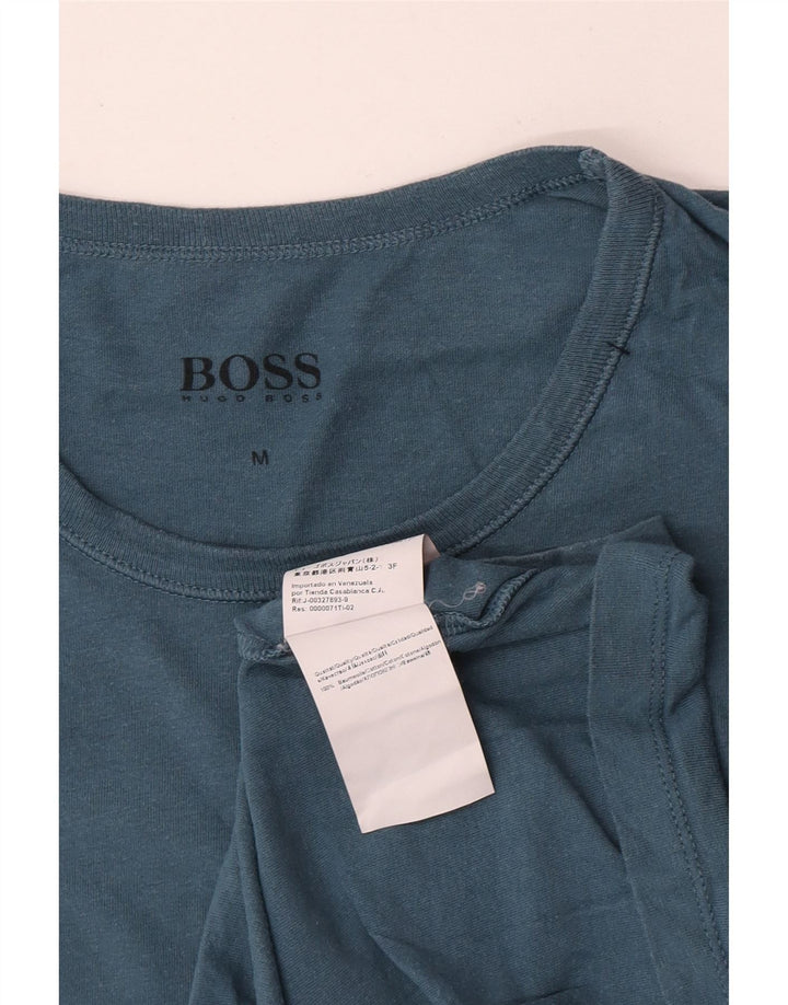 Hugo Boss Homme T-Shirt Top Bleu Moyen Coton