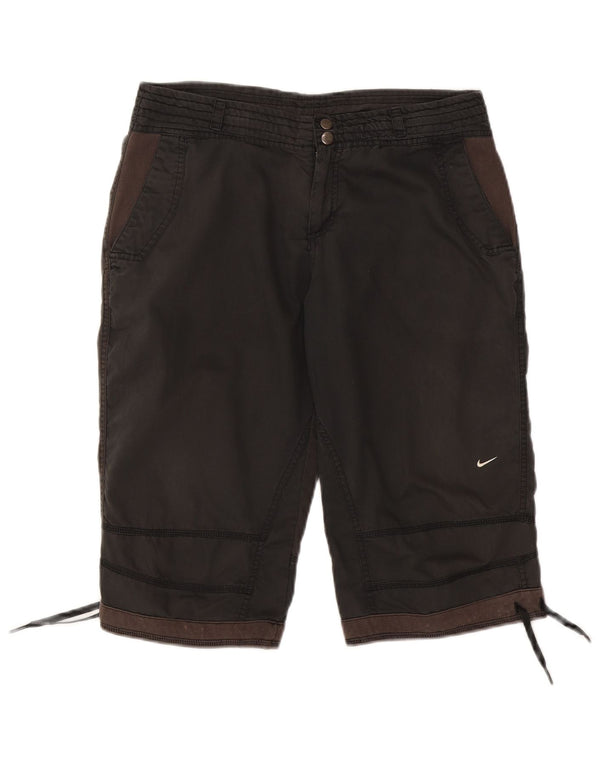 Nike Short chino graphique pour femme UK 12 Medium W30 Noir Colourblock Coton