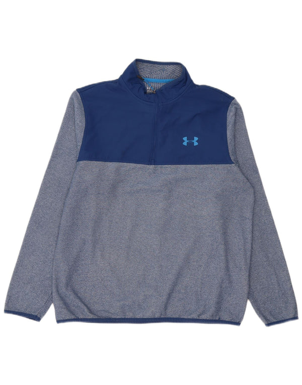Under Armour Haut de Survêtement Cold Gear Pullover Homme Bleu Rayé