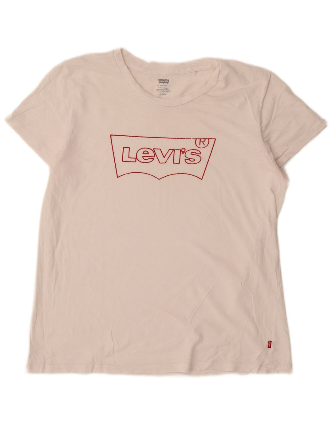 Levi's T-Shirt Graphique Femme UK 16 Large Blanc