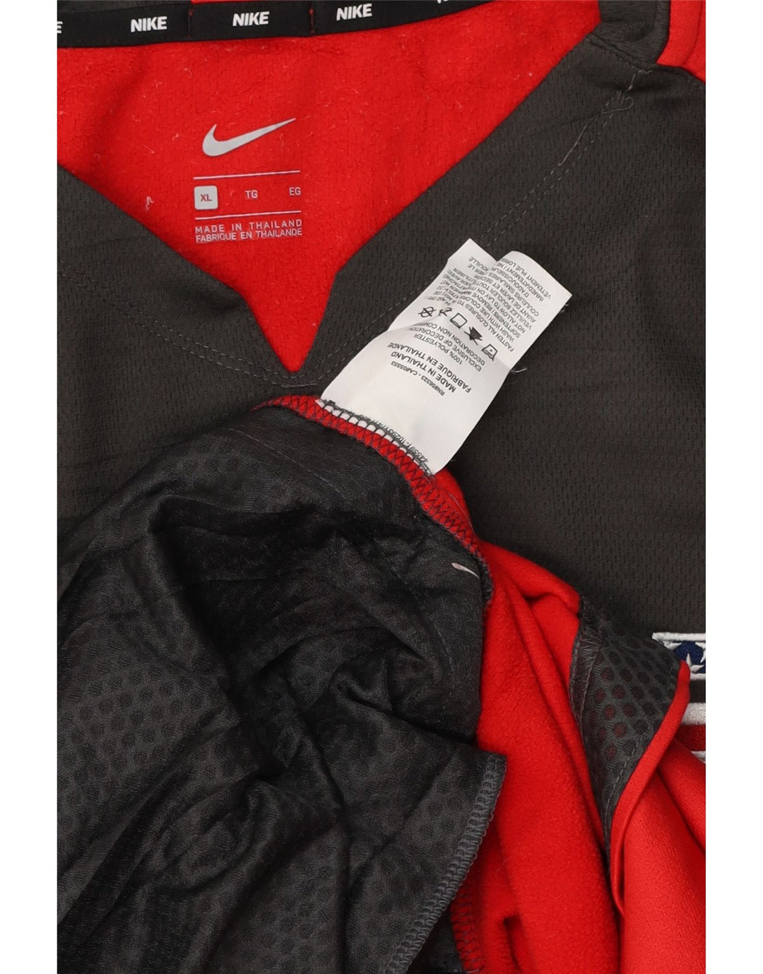 NIKE Haut à manches longues pour hommes XL Rouge Colourblock Polyester