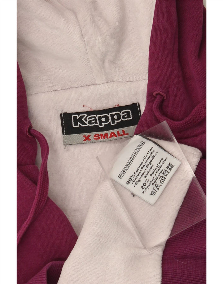 KAPPA Pull à capuche zippé pour femme UK 6 XS Coton bordeaux