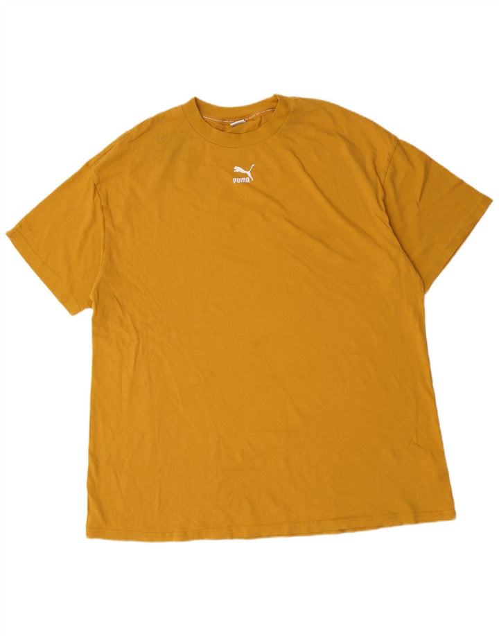 Puma T-Shirt Loose Fit Homme Jaune Moyen Coton