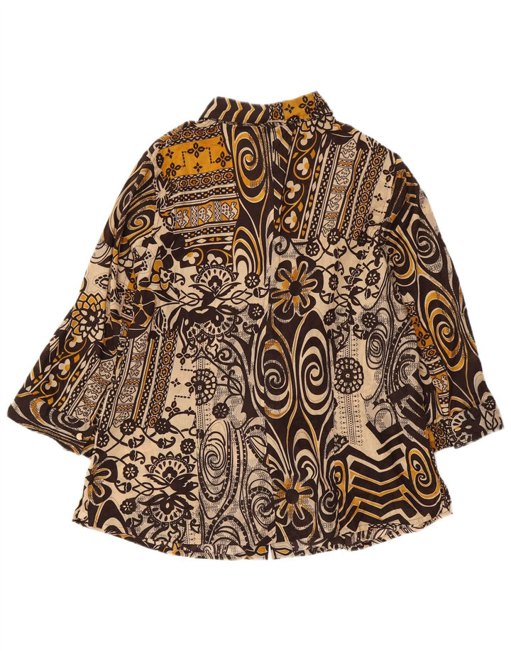 DOMINEW Chemisier Femme Manches 3/4 IT 50 XL Marron Floral Coton