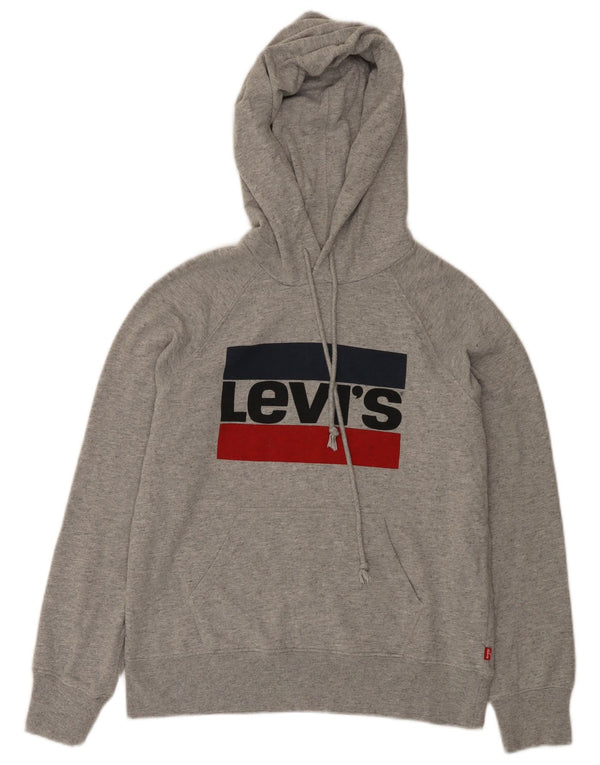 Levi's Mens Graphic Hoodie Jumper XS Grey Flecked Cotton