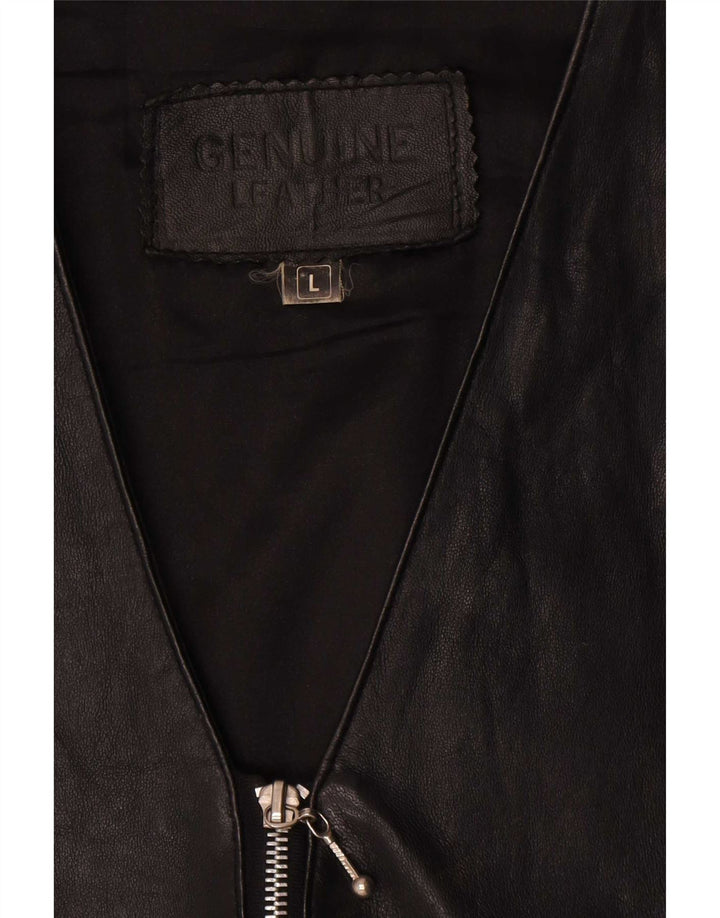 gilet en cuir homme vintage grand cuir noir
