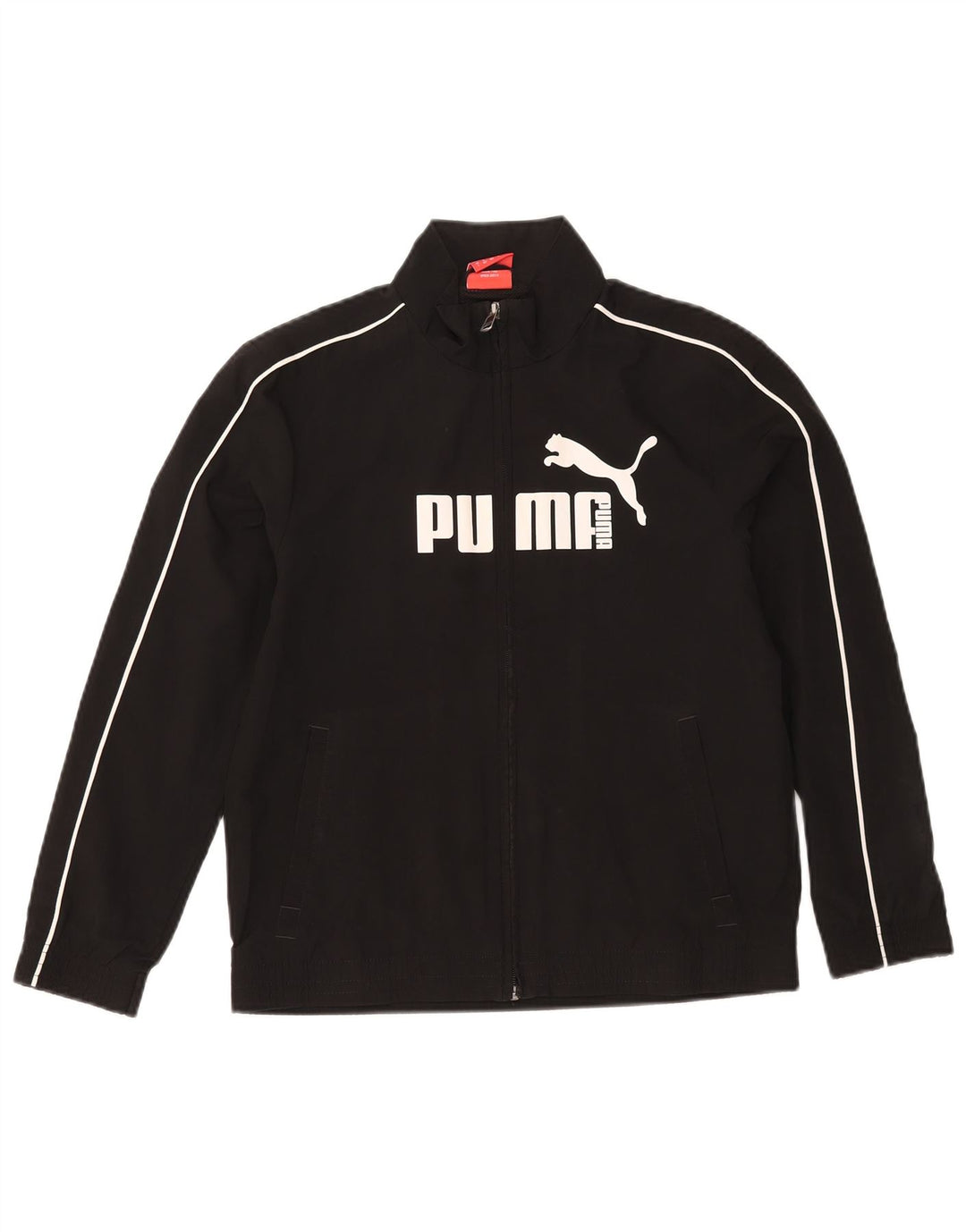 PUMA Boys Graphic Tracksuit Top Jacket 11-12 Years Black