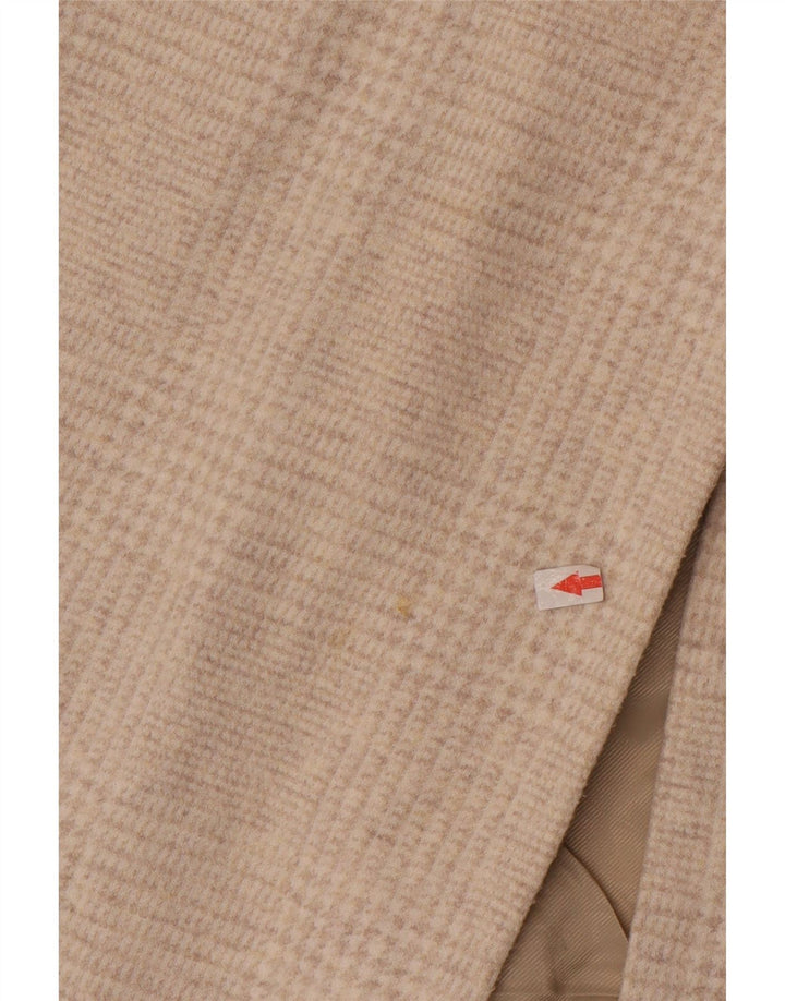 Zara Manteau surdimensionné pour femme UK 10 Petit pied-de-poule beige