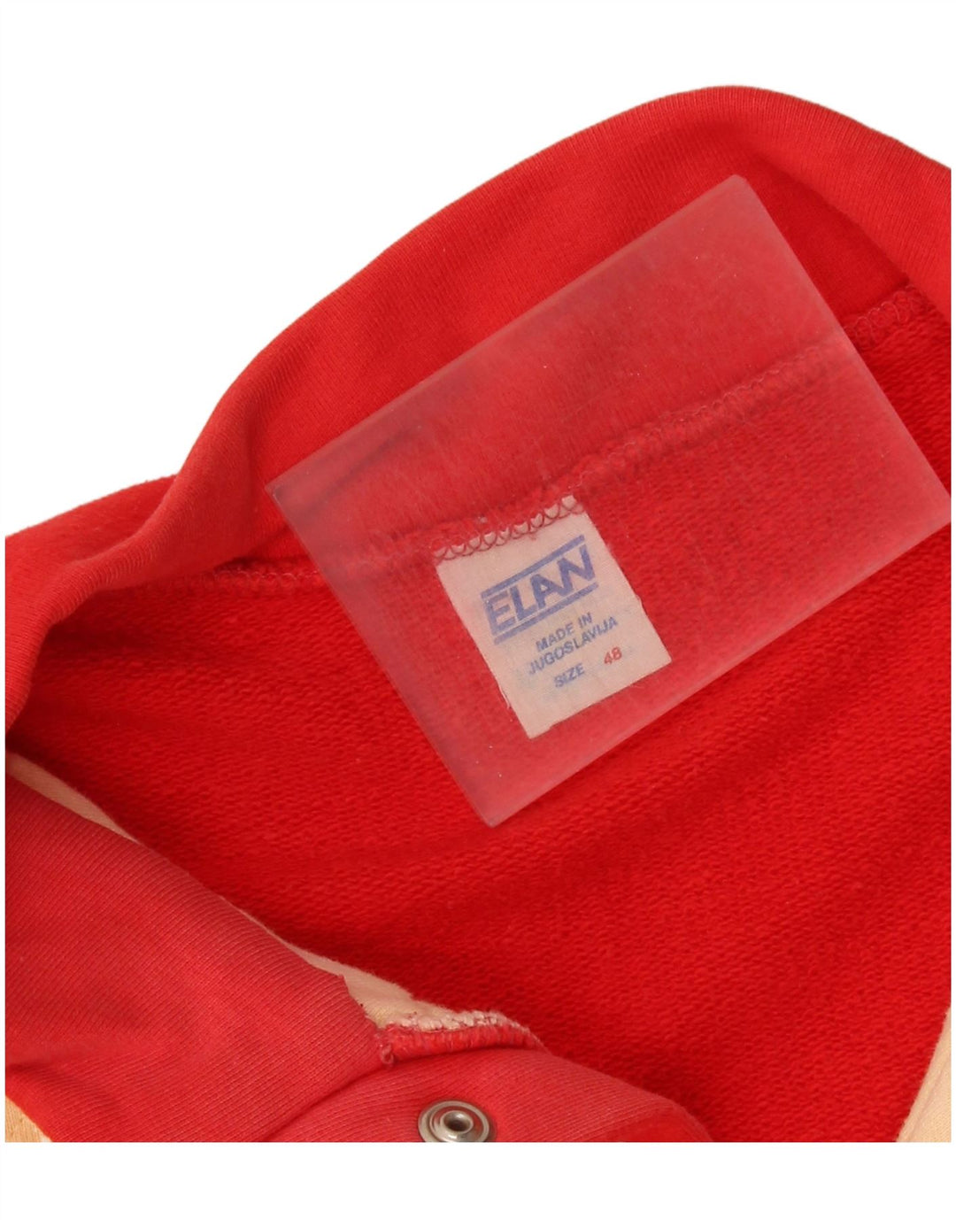 vintage Mens Full Survêtement EU 48 Moyen Rouge Colourblock Coton