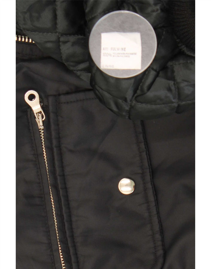 Swish Womens Crop Bomber Jacket IT 42 Moyen Noir Polyamide