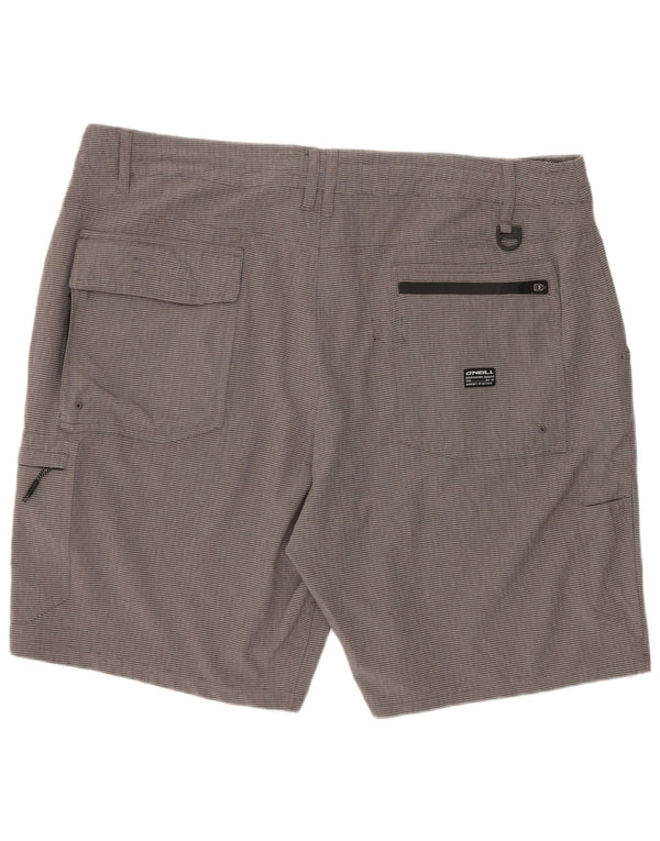 O'Neill Mens Cargo Shorts  W38 XL Grey Striped Polyester