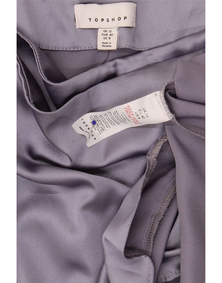 Topshop Mini jupe portefeuille pour femme UK 12 Medium W30 Violet Polyester