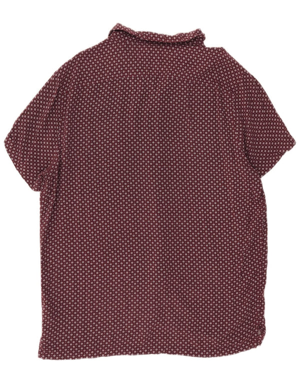 Abercrombie & Fitch Chemise à manches courtes pour hommes XL Viscose géométrique bordeaux