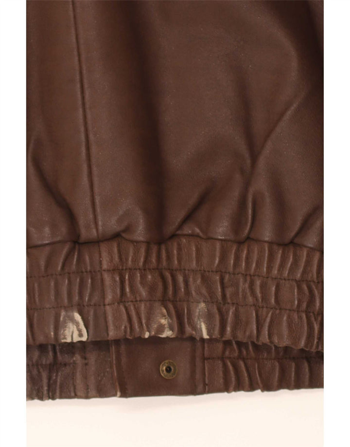 John F Gee Gilet en cuir pour homme UK 38 Marron moyen