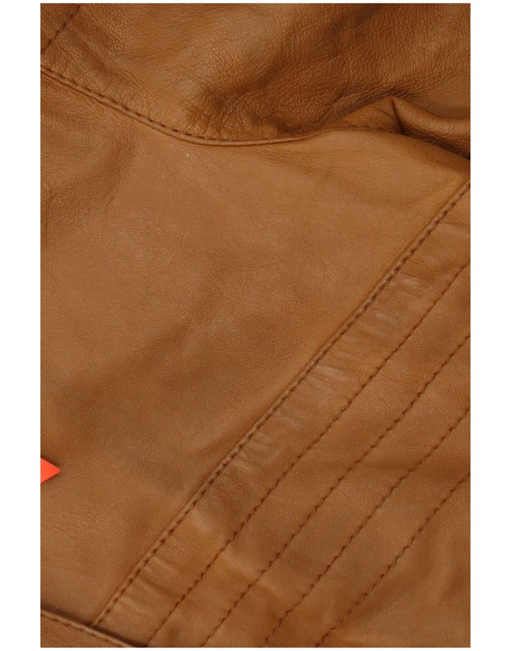 Veste en cuir femme vintage IT 44 Cuir marron moyen