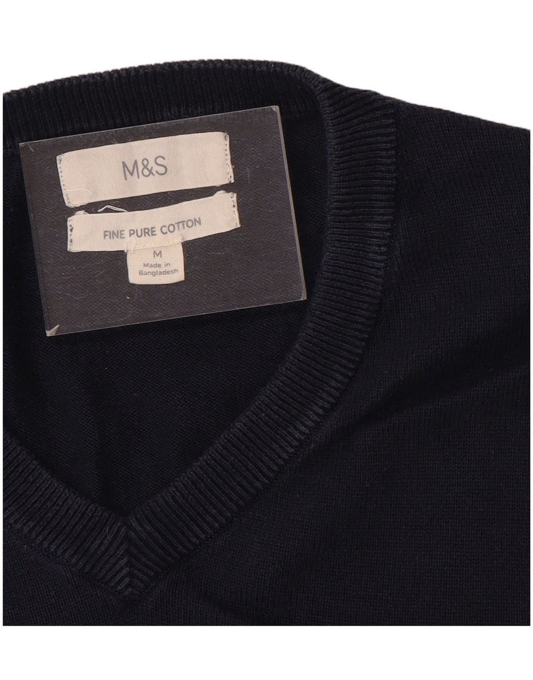 Marks & Spencer Pull col V Homme Bleu Marine Moyen Coton