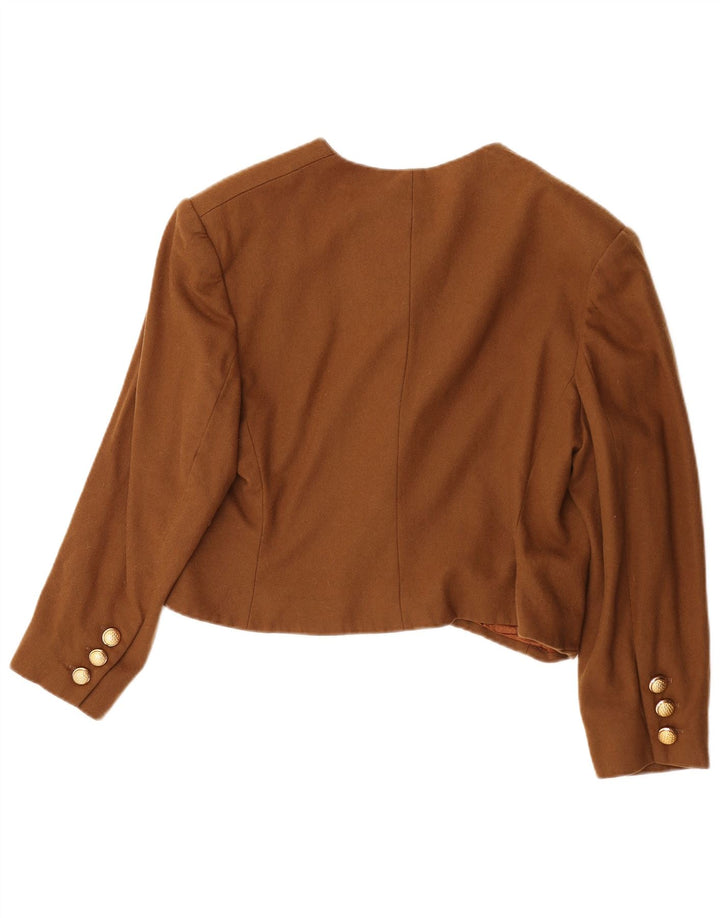 Yves Saint Laurent Veste blazer courte pour femme IT 46 Large Marron Classique
