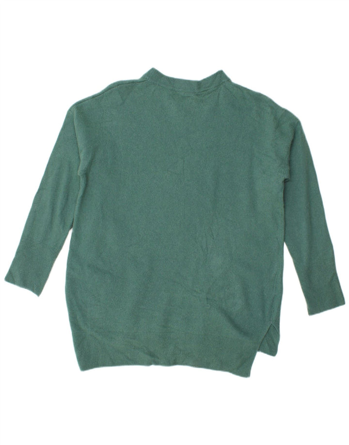 Benetton Pull surdimensionné à col rond pour femme UK 10 Petit Vert