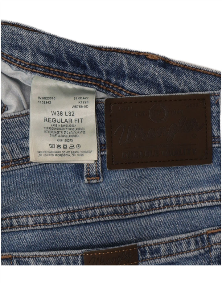 WRANGLER Jean droit coupe régulière homme W38 L32 bleu coton