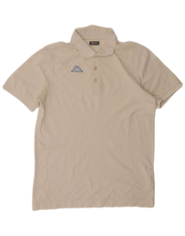 Kappa Polo Graphique Homme Grand Blanc Coton