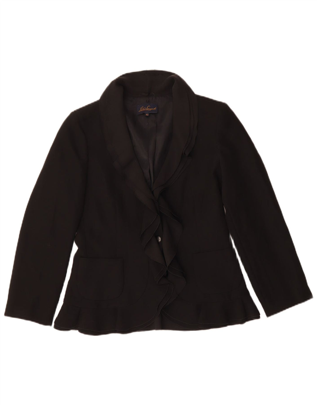 LUISA SPAGNOLI Veste Blazer 2 Boutons Femme IT 42 Noir Moyen Polyester