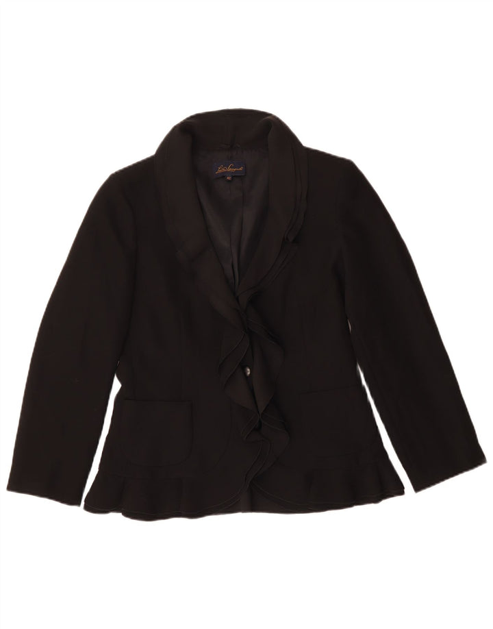 LUISA SPAGNOLI Veste Blazer 2 Boutons Femme IT 42 Noir Moyen Polyester