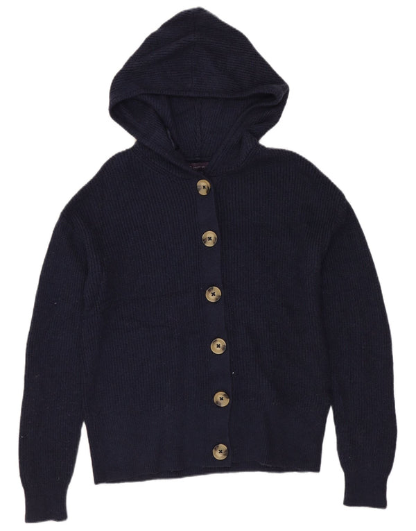 Marks & Spencer Pull cardigan à capuche court pour femme UK 10 Small Bleu marine