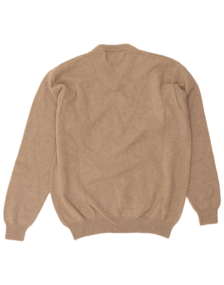 Marlboro Classics Pull col en V pour homme Petite laine beige