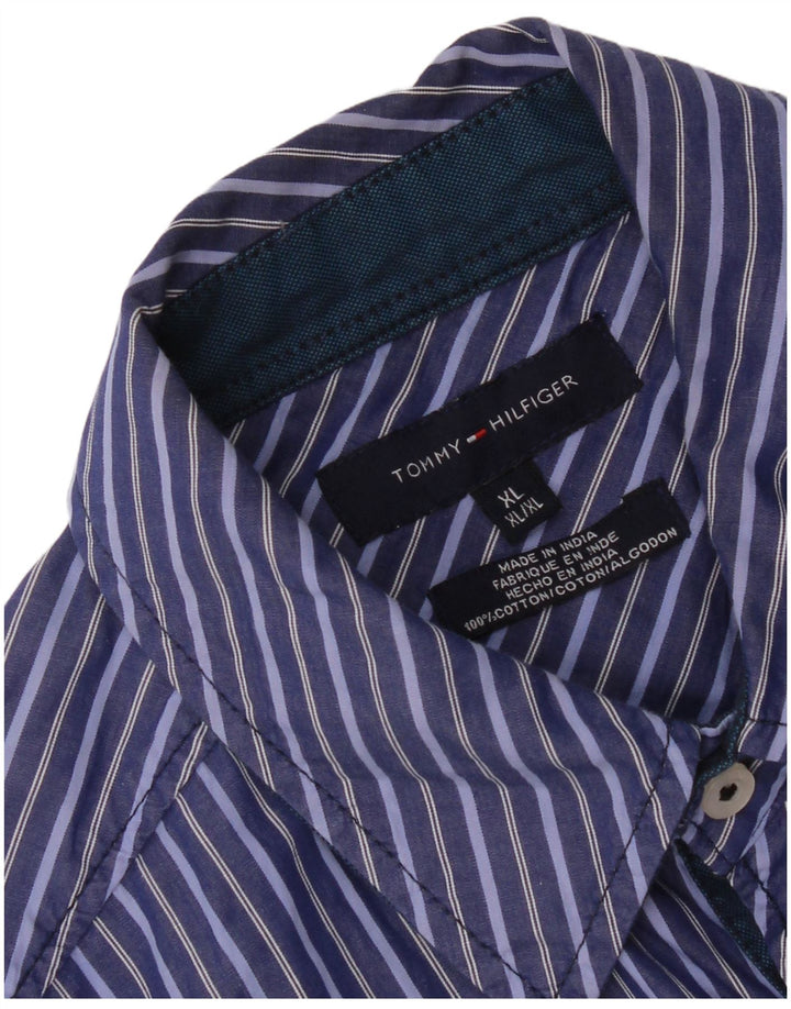 Tommy Hilfiger Chemise Homme XL Bleu Rayé Coton